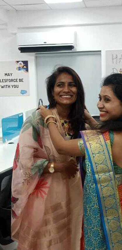 Scadea colleagues celebrating Diwali together in traditional dress