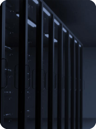 Dark server racks in a data center.