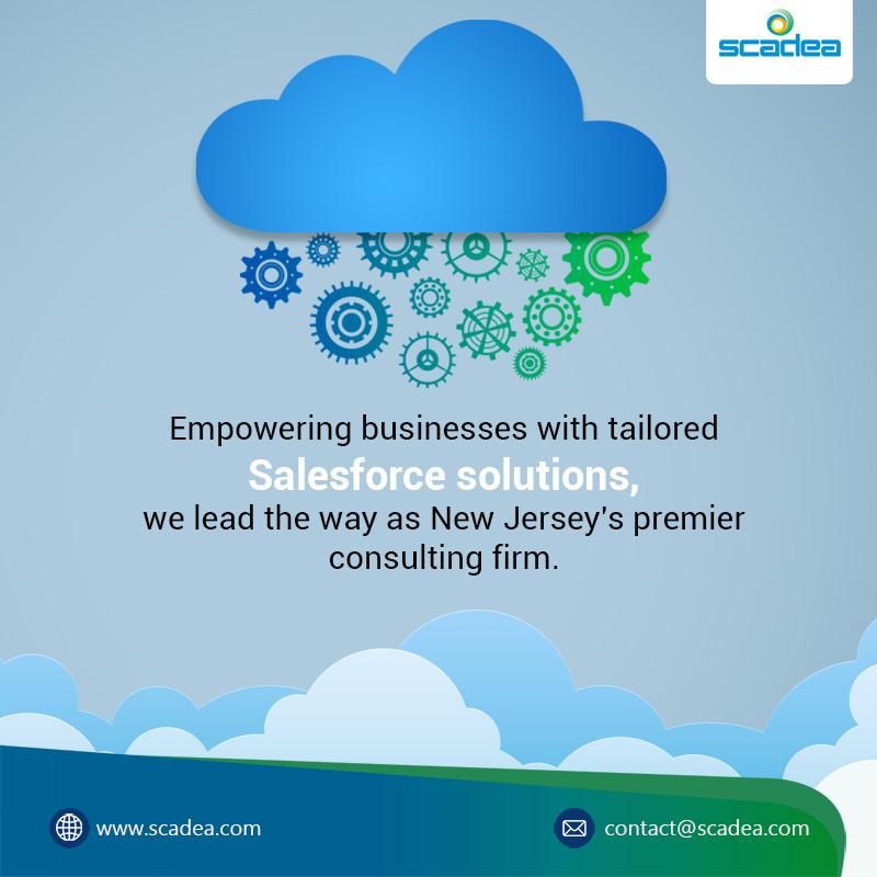 Scadeas cloud and gears graphic for Salesforce solutions.