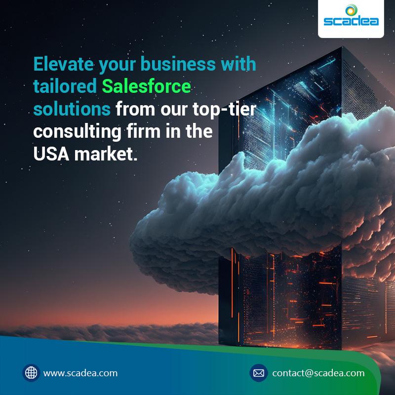 Scadea Salesforce solutions ad with cloud server.